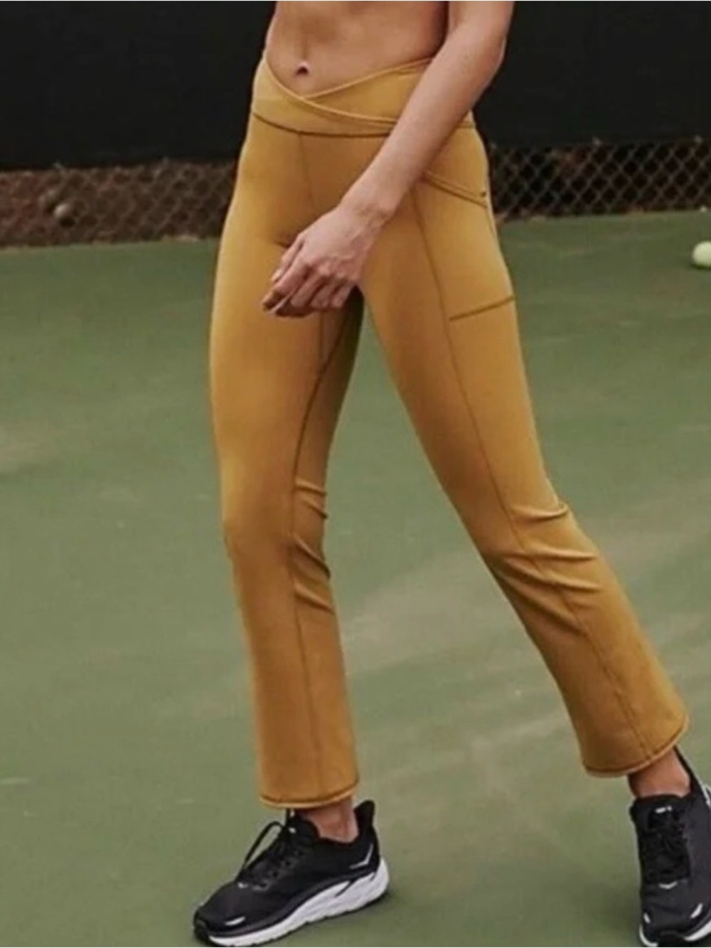 Free People Movement Shanti Straight Leg Yoga Pants Alchemy Mustard Gold Medium